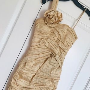 BCBG Maxazria dress :: gold:: fits like a xs/small